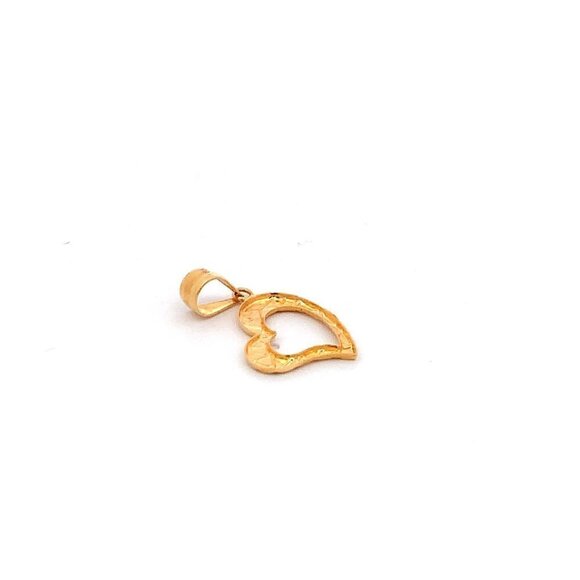 18K Yellow Gold Pendant Heart 0.80 grams Small - Picture 6 of 12